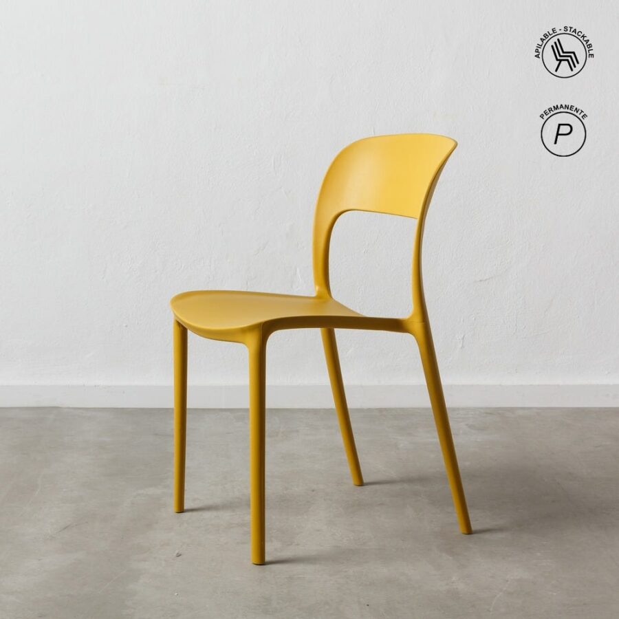 Chaise Empilable Jaune Polypropylène Ixia 43 cm
