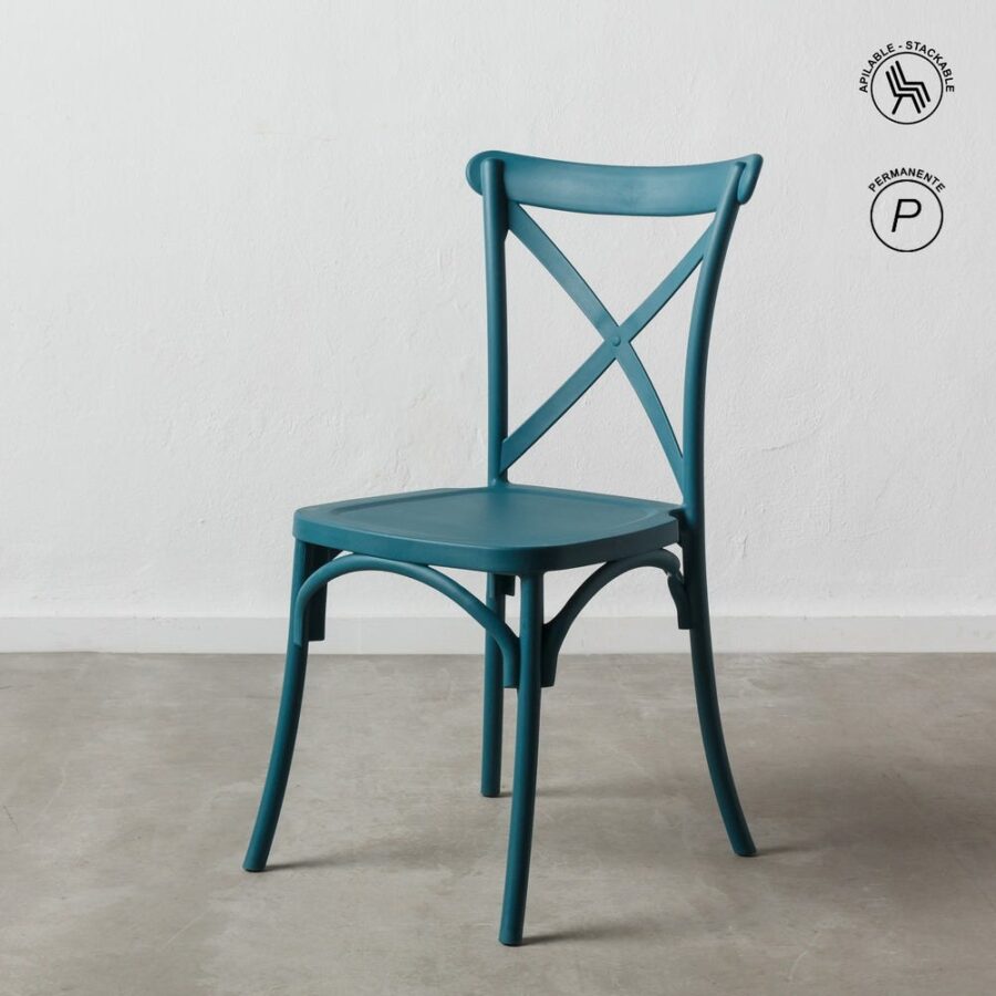 Chaise Empilable Bleu Polypropylène Ixia 48 cm