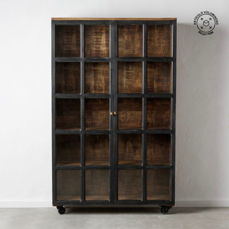 Vitrine Manguier Noir-naturel Ixia 115cm