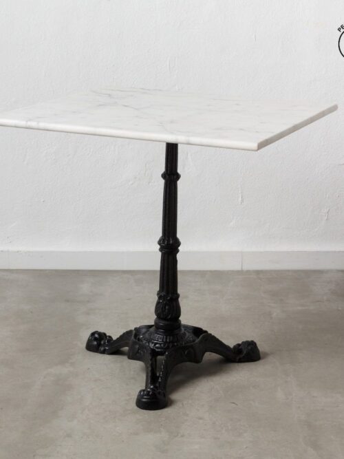 Table d'Appoint Marbre Blanc-noire Ixia 70cm
