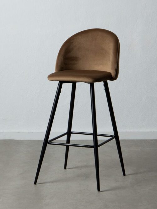 Tabouret Haut Marron Tissu-Métal 40,20 X 48,20 X 102 C Ixia