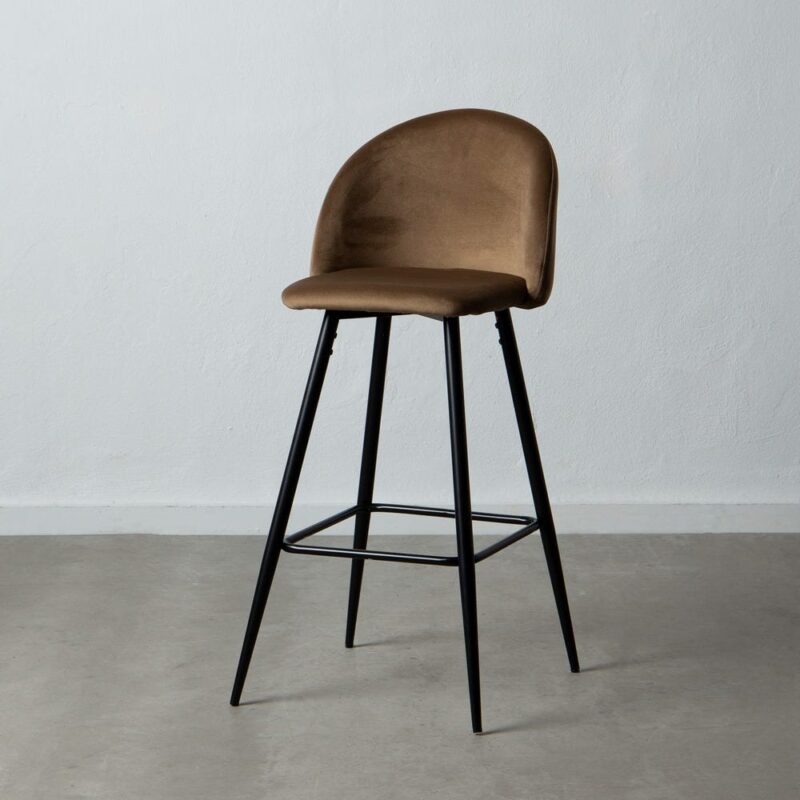 Tabouret Haut Marron Tissu-Métal 40,20 X 48,20 X 102 C Ixia