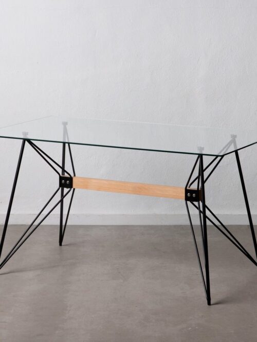 Table à Manger Verre Noir Ixia 140cm