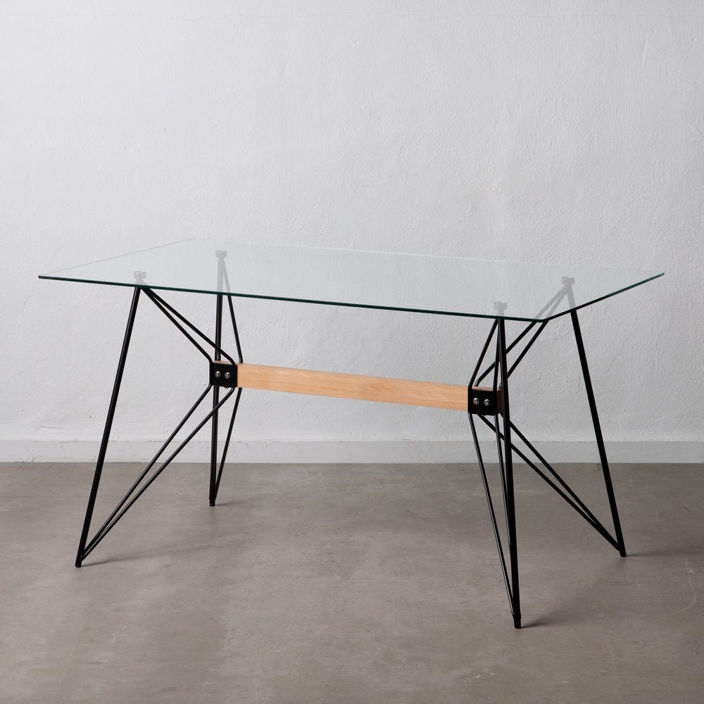 Table à Manger Verre Noir Ixia 140cm