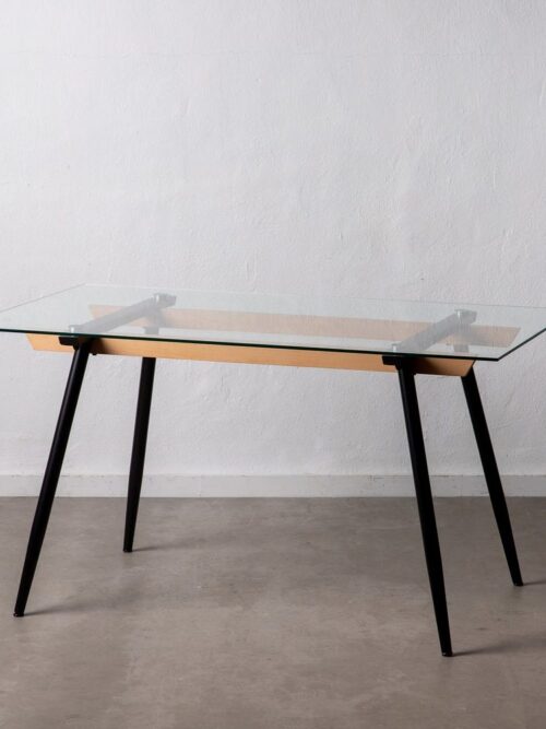 Table à Manger Verre Noir Ixia 140cm