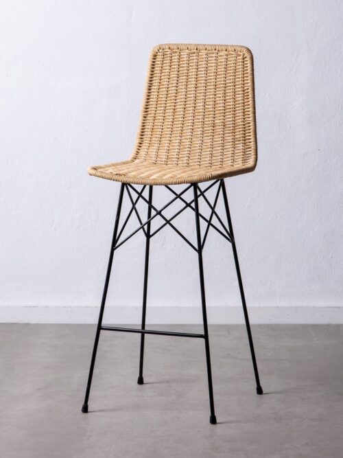 Tabouret Naturel-Noir Polypropylène/Métal Ixia