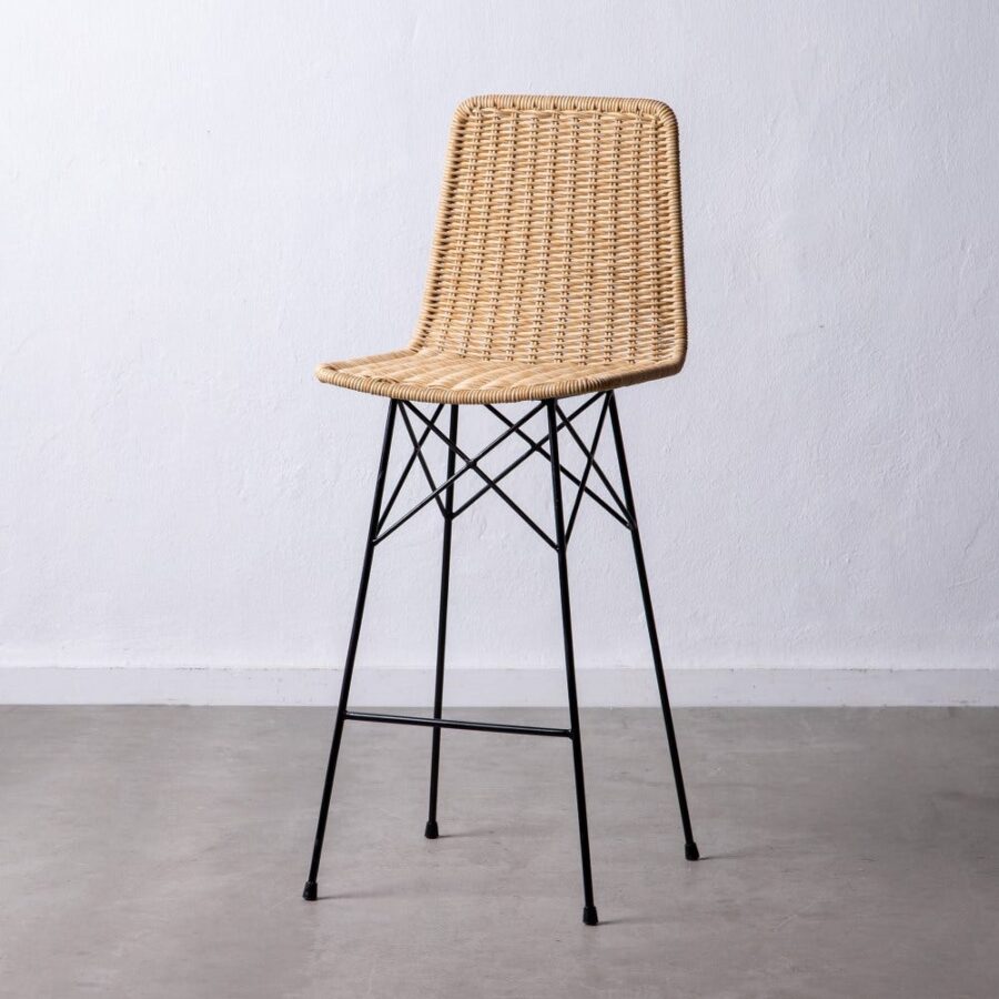 Tabouret Naturel-Noir Polypropylène/Métal Ixia
