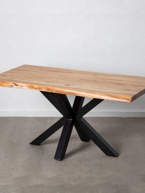 Table à Manger Acacia Naturel-noir Ixia 160cm