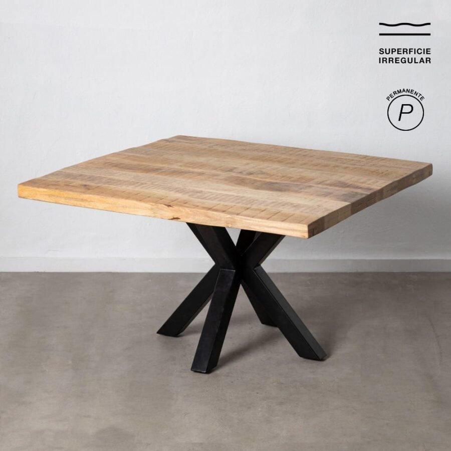 Table à Manger Manguier Naturel-noir Ixia 130cm