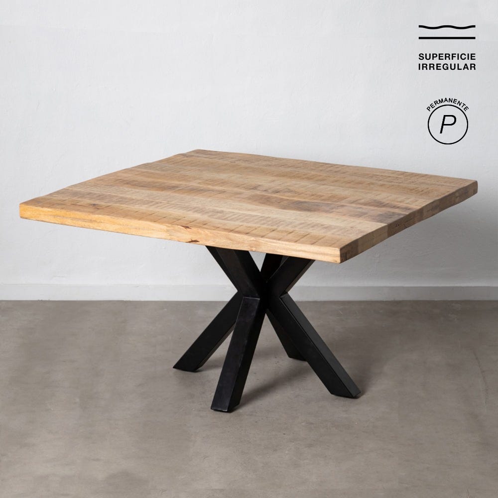 Table à Manger Manguier Naturel-noir Ixia 130cm