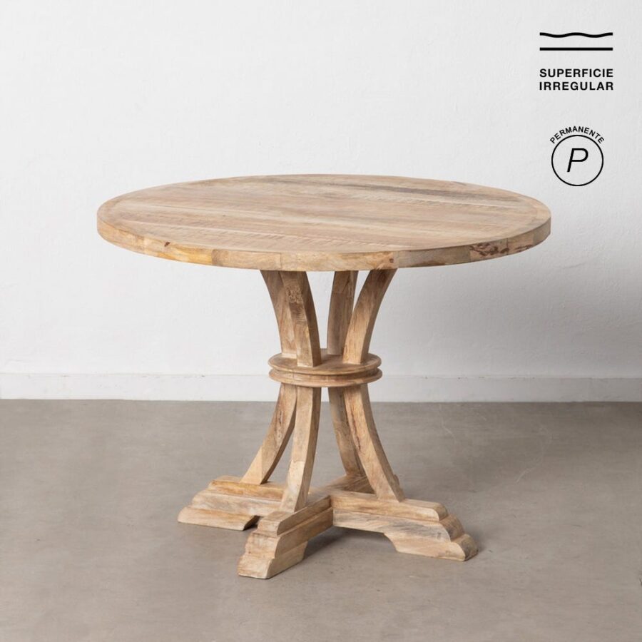 Table à Manger Manguier Blanc Ixia 100cm