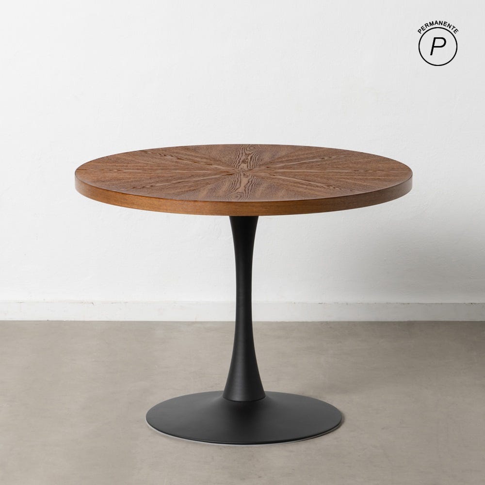 Table à Manger Naturel-noir Ixia 100cm