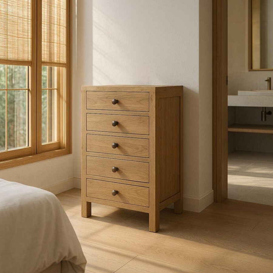 Chiffonnier Mindi Massif 5 Tiroirs Ixia 77cm