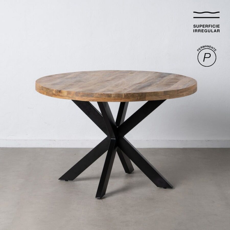 Table à Manger Manguier Naturel-noir Ixia 120cm