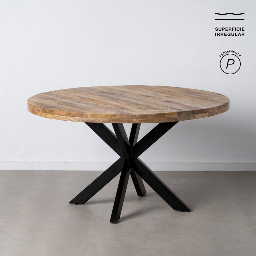 Table à Manger Manguier Naturel-noir Ixia 140cm