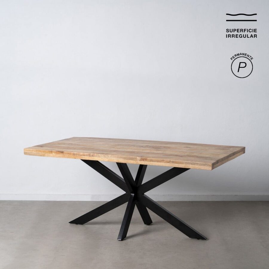 Table à Manger Manguier Naturel-noir Ixia 180cm