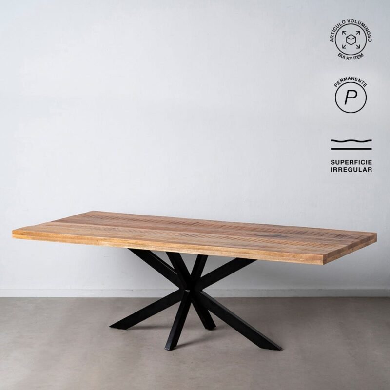 Table à Manger Manguier et Métal Ixia 160, 180 ou 240 cm