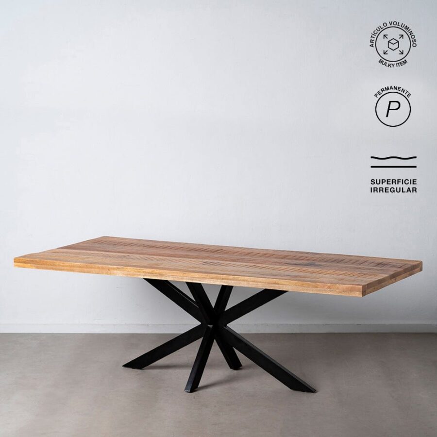 Table à Manger Manguier Naturel-noir Ixia 240cm