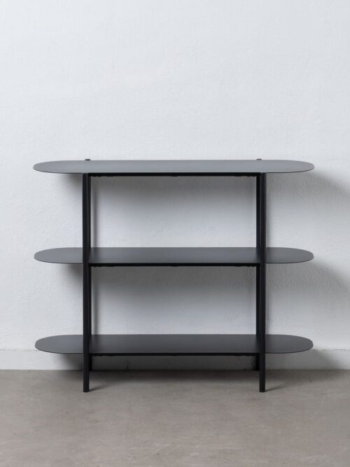 Étagère Métal Noir Trois Plateaux Ovale Ixia 90cm