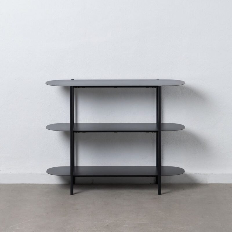 Étagère Métal Noir Trois Plateaux Ovale Ixia 90cm