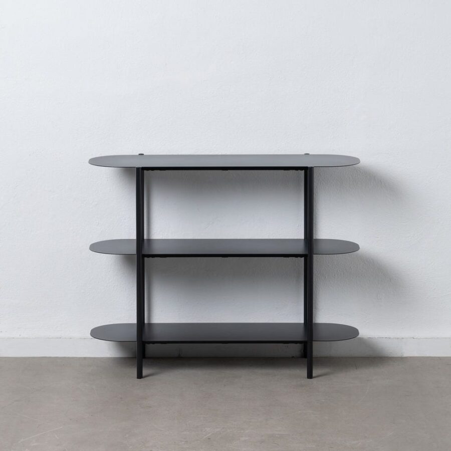 Étagère Métal Noir Trois Plateaux Ovale Ixia 90cm