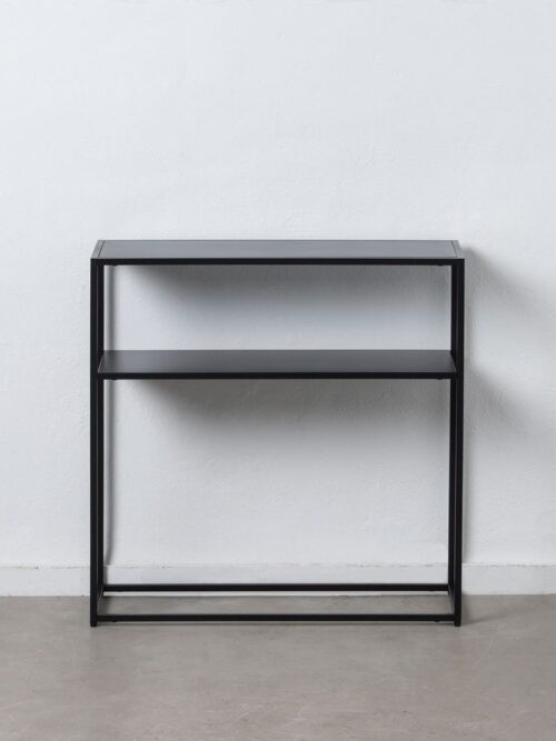 Console Métal Thermolaqué Finition Noire Poudrée Ixia 80cm