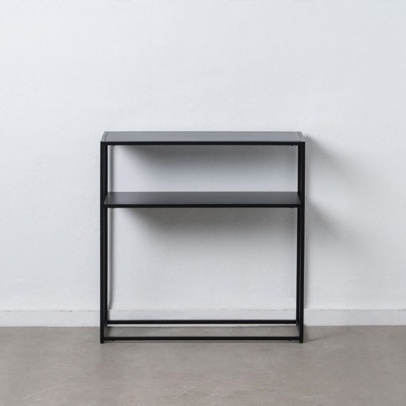 Console Métal Thermolaqué Finition Noire Poudrée Ixia 80cm