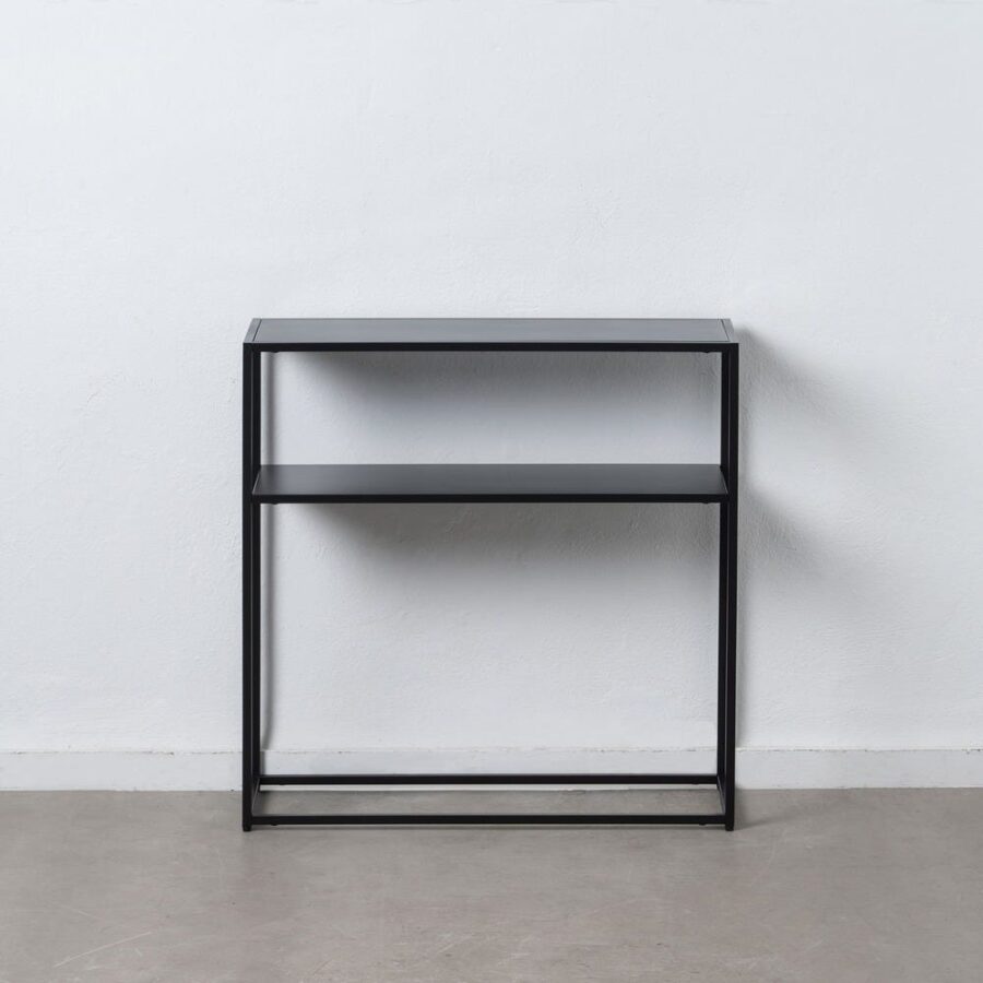Console Métal Thermolaqué Finition Noire Poudrée Ixia 80cm