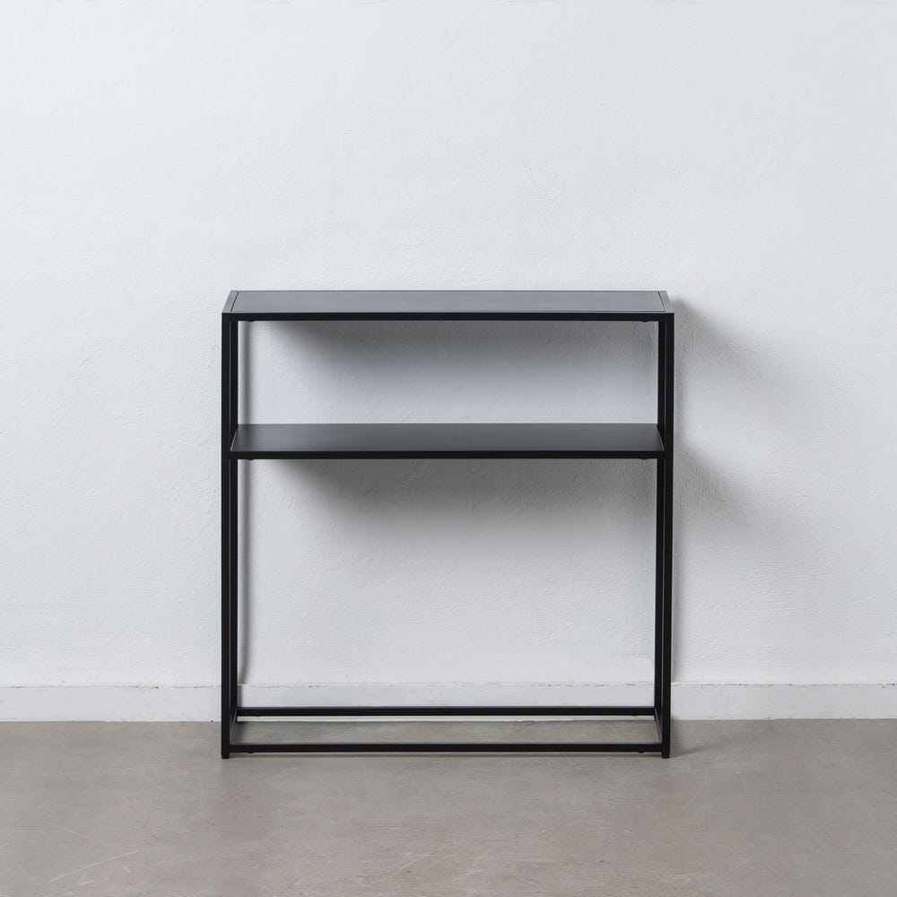 Console Métal Thermolaqué Finition Noire Poudrée Ixia 80cm