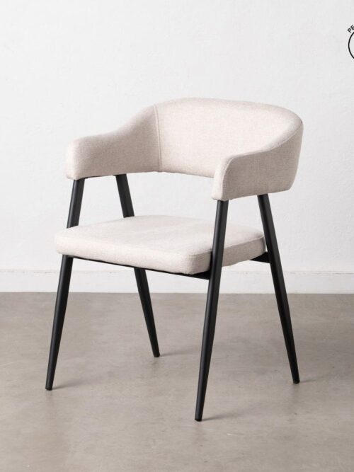Chaise Crème Tissu-Métal Ixia 56 cm