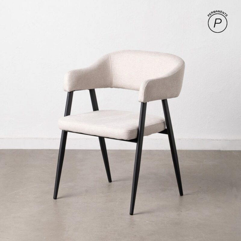 Chaise Crème Tissu-Métal Ixia 56 cm