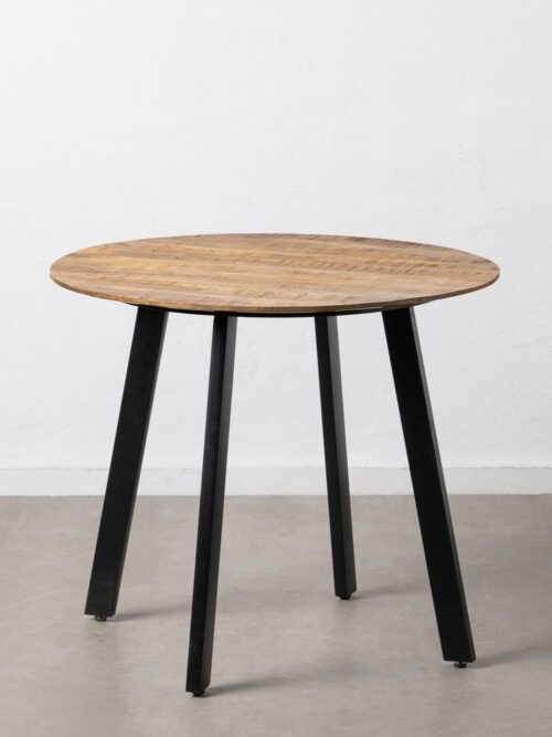 Table à Manger Manguier Naturel-noir Ixia 90cm