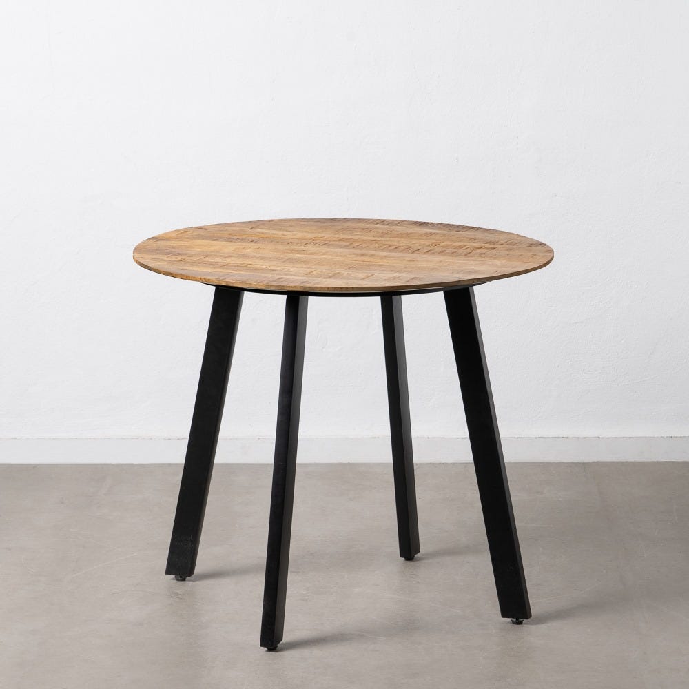 Table à Manger Manguier Naturel-noir Ixia 90cm