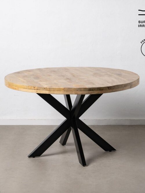 Table à Manger Manguier Naturel-noir Ixia 130cm