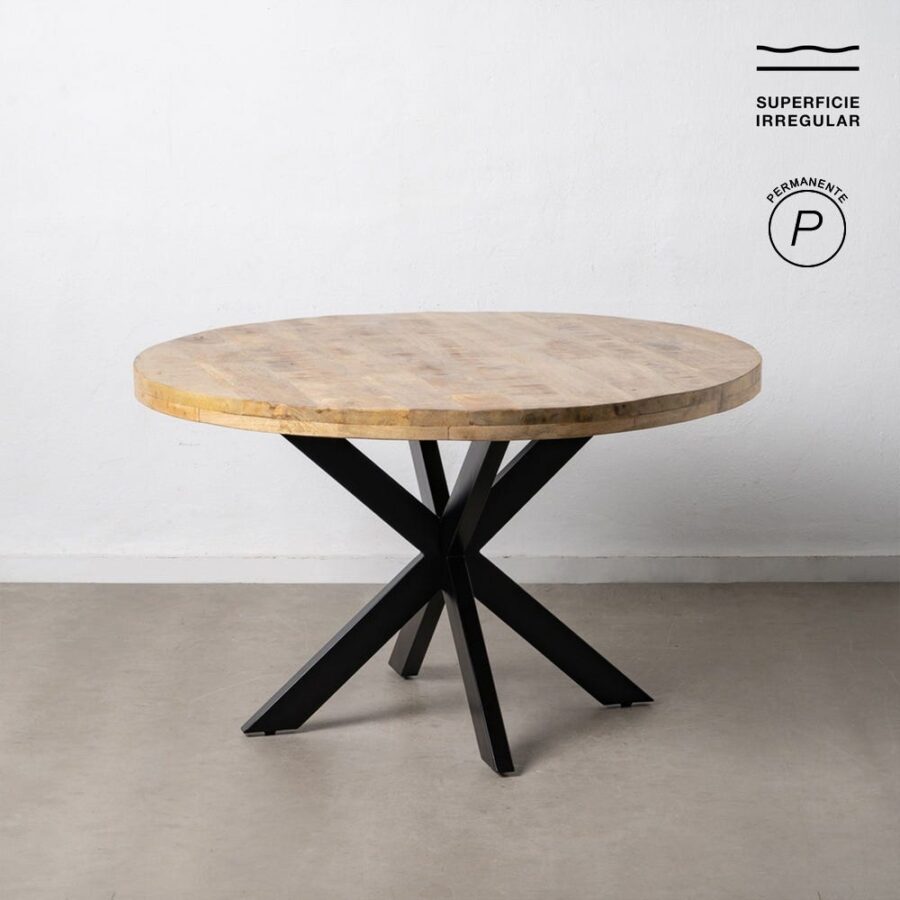 Table à Manger Manguier Naturel-noir Ixia 130cm