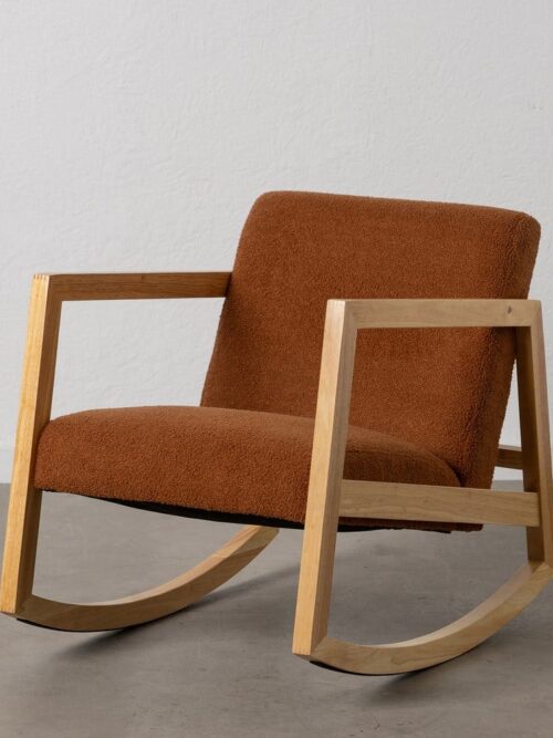 Fauteuil À Bascule Marron Bois D' Hévéa Ixia