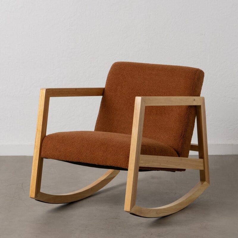 Fauteuil À Bascule Marron Bois D' Hévéa Ixia