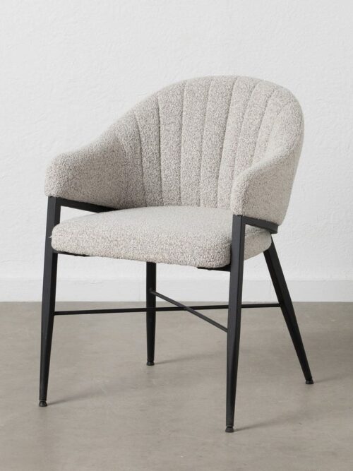 Fauteuil Gris Tissu-Métal Ixia