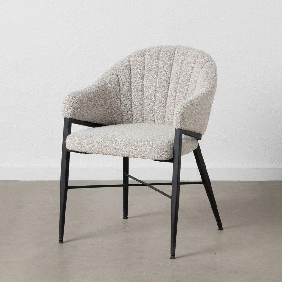 Fauteuil Gris Tissu-Métal Ixia