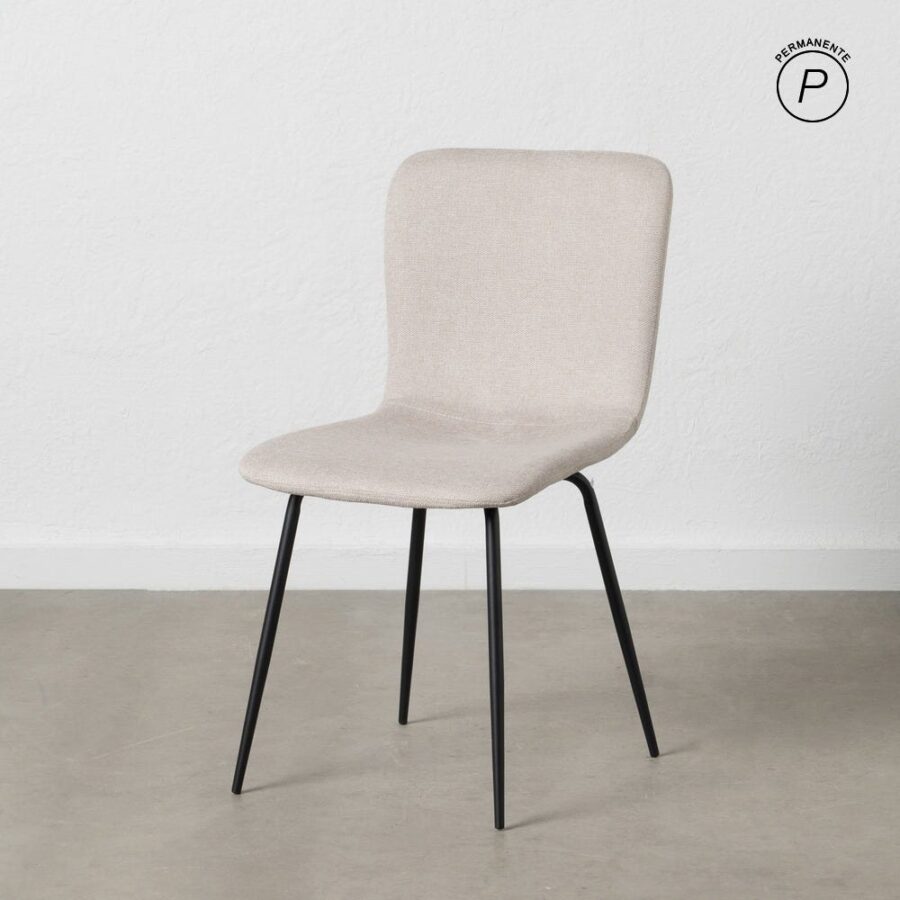 Chaise Crème Tissu-Métal Ixia 44 cm