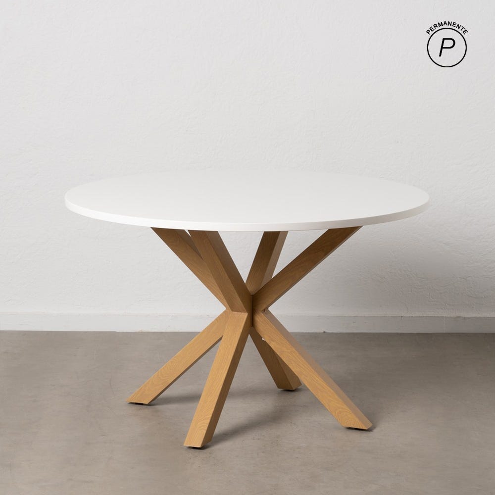 Table à Manger Blanc-naturel Ixia 120cm