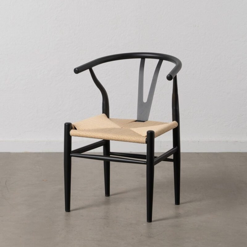 Lot de 2 : Chaise Noir-Naturel Métal Ixia