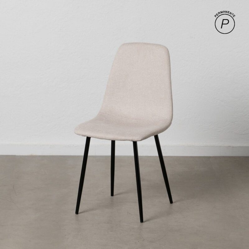 Chaise Crème Tissu-Métal Ixia 43 cm