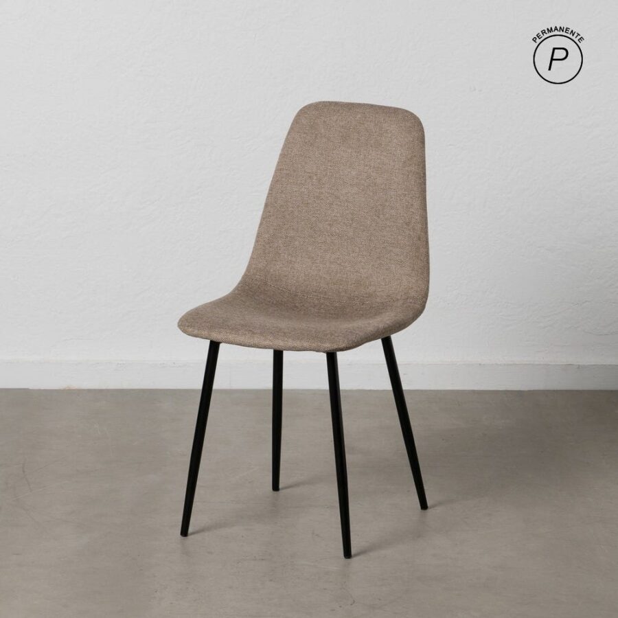 Chaise Taupe Tissu-Métal Ixia