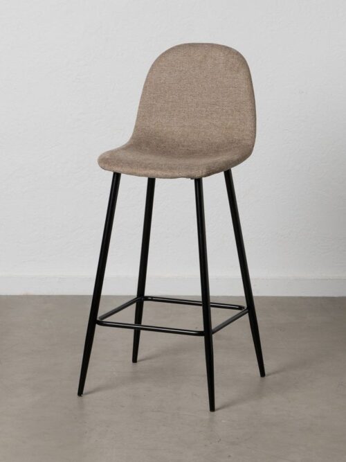 Tabouret Taupe Tissu-Métal Ixia 45 cm