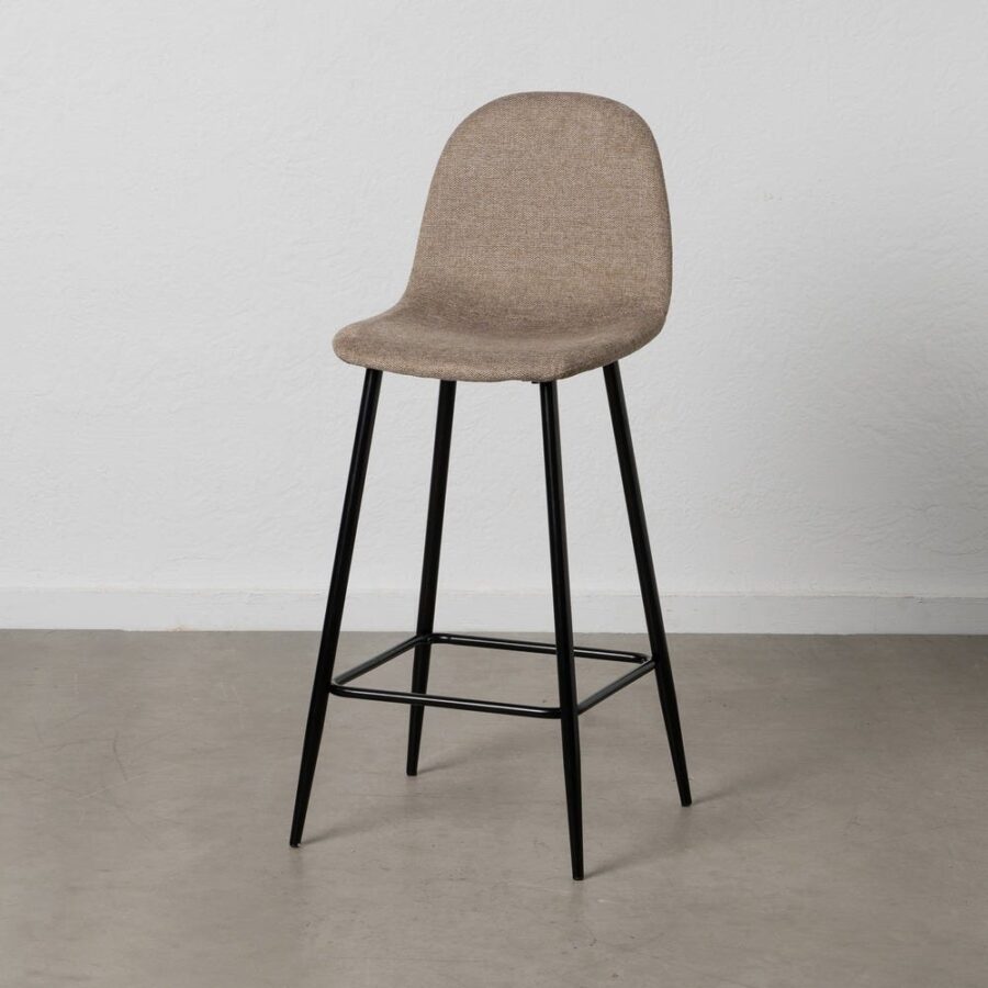 Tabouret Taupe Tissu-Métal Ixia 45 cm