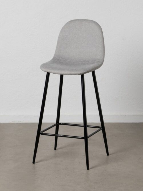 Tabouret Gris Tissu-Métal Ixia 45 cm