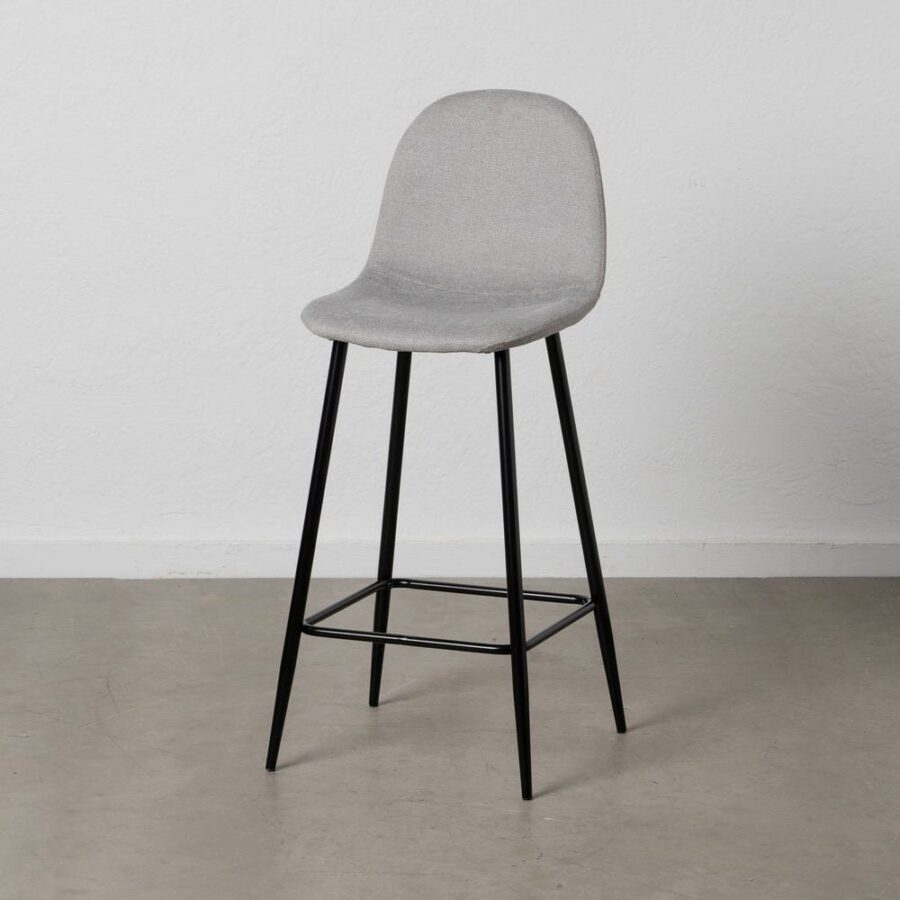 Tabouret Gris Tissu-Métal Ixia 45 cm