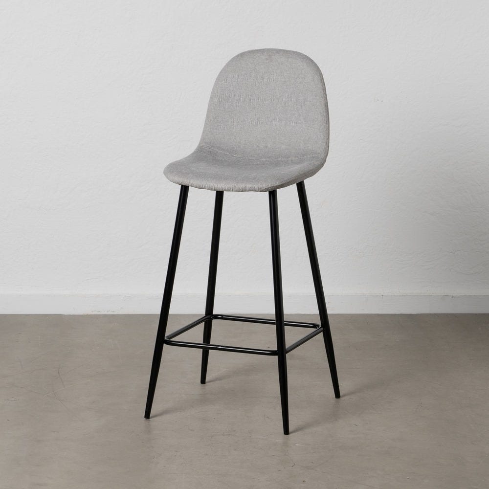 Tabouret Gris Tissu-Métal Ixia 45 cm