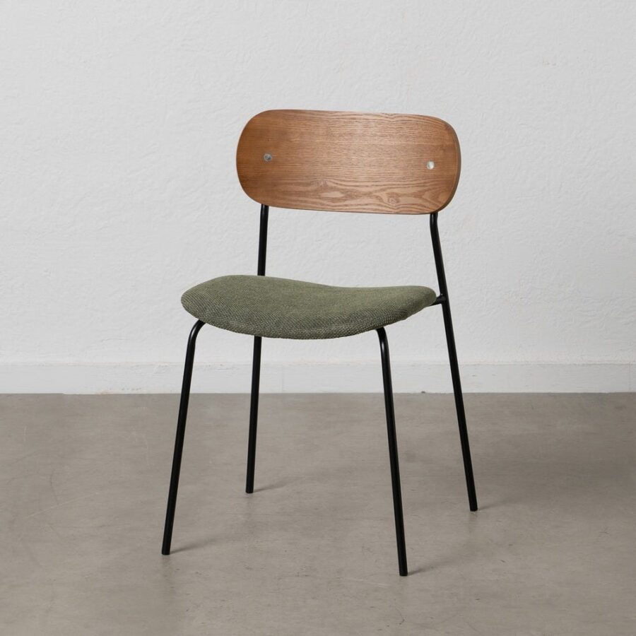 Chaise Marron-Vert Tissu-Métal Ixia